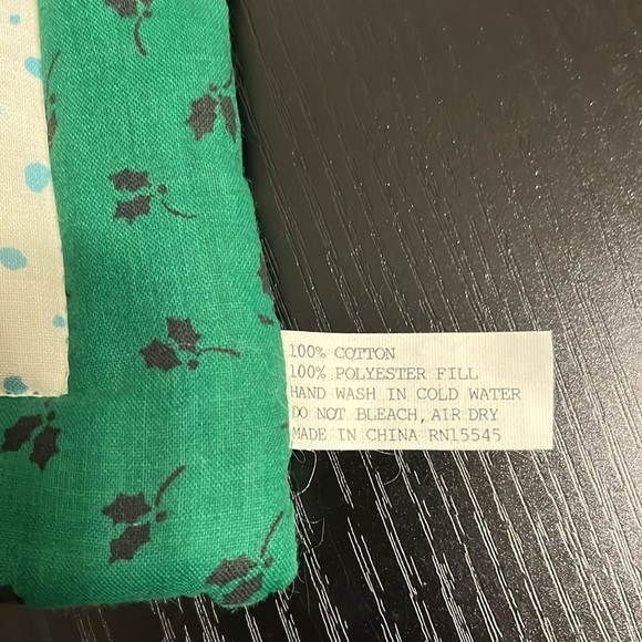 Green Christmas decorative pot holders set of 2 - Picture 4 of 4